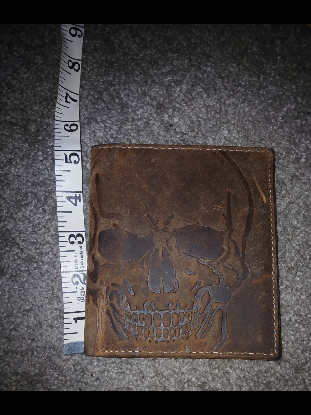 Full Grain Leather Skull Wallet